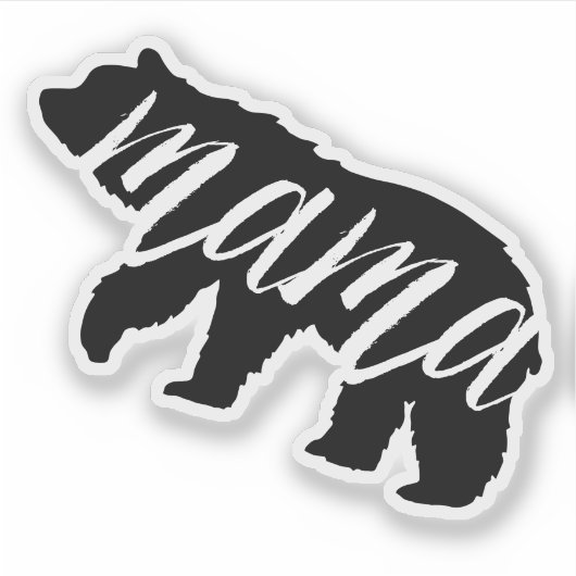 白黒マママベア シール (正面)