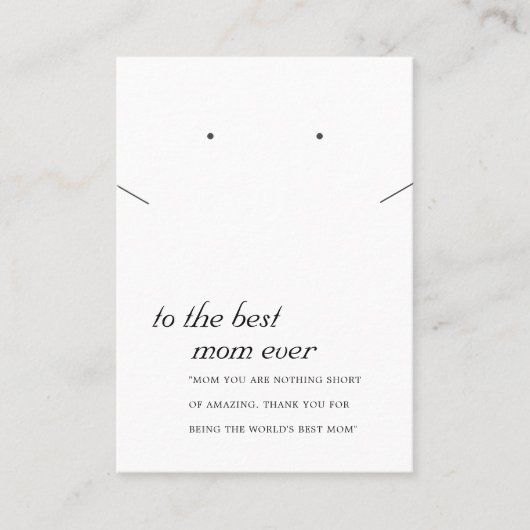 白黒マムミニマルギフトネックレスイヤリングカード プレイスカード (正面)