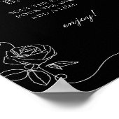 白黒マルガリータバーブライダルシャワーポスター ポスター (角)