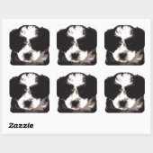 白黒マルチーズ子犬 スクエアシール (シート)