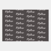 白黒マルチーズ子犬 ラッピングペーパーシート (正面2)