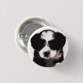 白黒マルチーズ子犬 缶バッジ (正面&裏面)