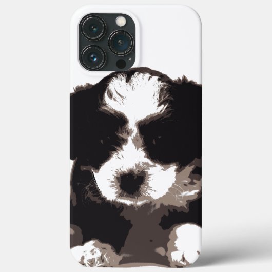 白黒マルチーズ子犬 Case-Mate iPhoneケース (裏面)