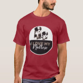 白黒マルチーズ子犬 Tシャツ (正面)