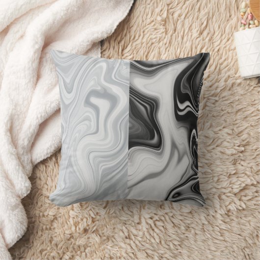白黒マルブリードパターン可逆枕 クッション (ブランケット)