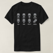 白黒マンウーマンリッチパトリオットスク自由主義のー Tシャツ (デザイン正面)