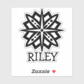 白黒マンダラと名前パーソナライズされたStic シール (シート)