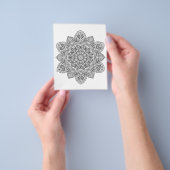 白黒マンダラアダルトカラーリングページ チラシ (手)