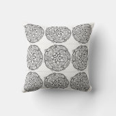 白黒マンダラサークルパターンピロー クッション (裏面)