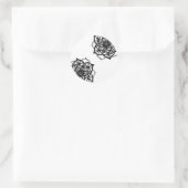 白黒マンダラステッカー ラウンドシール (バッグ)