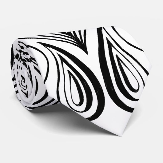 白黒マンダラトリップ(幻覚体験)のようなヒッピサイケデリックー ネクタイ (ロール)