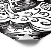 白黒マンダラポスターグランジ ポスター (コーナー)