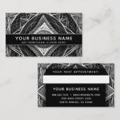 白黒マンダラモダンエレガントプロフェッショナル 予約カード (正面/裏面)
