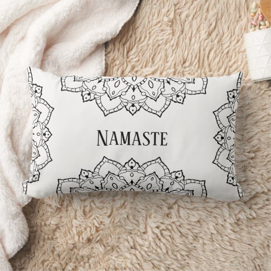 白黒マンダラランバーピロー ランバークッション (ブランケット)