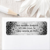 白黒マンダラ抽象芸術 ラベル (インサイチュ)