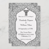 白黒マンダラ結婚式招待状 招待状 (正面/裏面)
