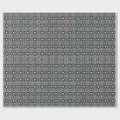 白黒マンダラ線パターン2 ラッピングペーパー (フラット)