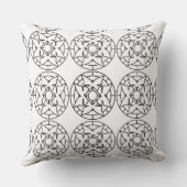 白黒マンダラ蝶パターン枕 クッション (裏面)