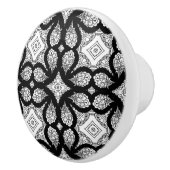 白黒マンダラ装飾品 セラミックノブ (右)