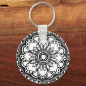白黒マンダラ キーホルダー (正面)