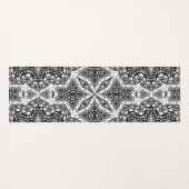 白黒マンダラ、万華鏡のように千変万化するパターン、ラウンドオーナメント ヨガマット (裏面(横))