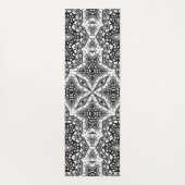 白黒マンダラ、万華鏡のように千変万化するパターン、ラウンドオーナメント ヨガマット (裏面)