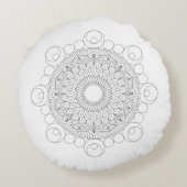 白黒マンダラv2円枕 ラウンドクッション (裏面)