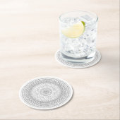 白黒マンダラv3 ラウンドペーパーコースター (インサイチュ)