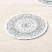 白黒マンダラv3 ラウンドペーパーコースター (アングル)