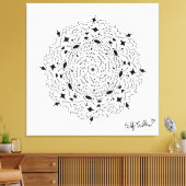 白黒マンデラ キャンバスプリント (インサイチュ (リビング))