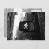 白黒マンハッタンニューヨークウォークサイン ポストカード (正面/裏面)