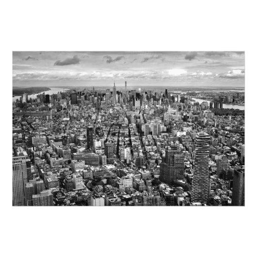 白黒マンハッタンビュー フォトプリント            (正面)