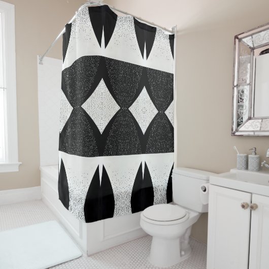 白黒マンリーシャワーカーテンスタイル1 シャワーカーテン (インサイチュ)