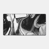 白黒マーブリング抽象芸術 デスクマット (正面)