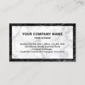 白黒マーブルエステート実在フォト不動産仲介業者 名刺 (裏面)