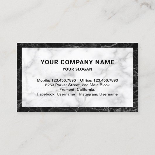 白黒マーブルエステート実在フォト不動産仲介業者 名刺 (裏面)