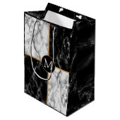 白黒マーブルカスタム抱き枕 ミディアムペーパーバッグ (正面アングル)