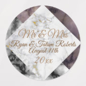 白黒マーブルカラーブロックカスタム大事な行事 ラベル (デザイン1)