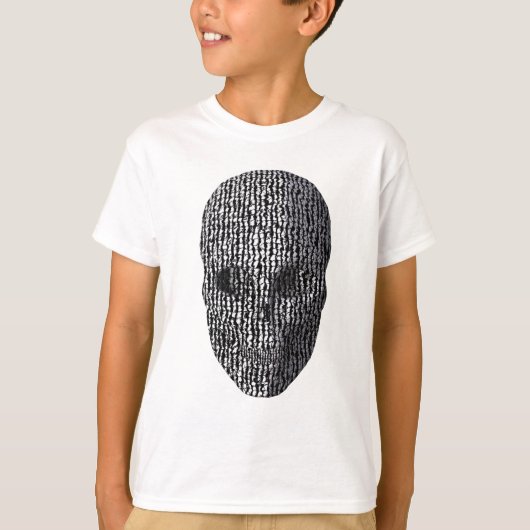 白黒マーブルスカル Tシャツ (正面)