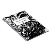 白黒マーブルスタイルスパイラルカスタムノートブック ノートブック (右側)