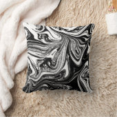 白黒マーブルスワールシエレガントックトレンディー クッション (ブランケット)
