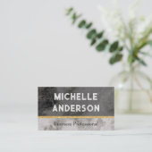 白黒マーブルテクスチャ 名刺 (スタンド正面)