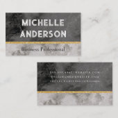 白黒マーブルテクスチャ 名刺 (正面/裏面)