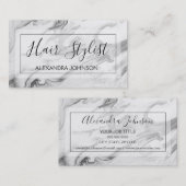 白黒マーブルトレンディー美容師 名刺 (正面/裏面)