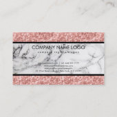 白黒マーブルピンクローズグリッター 名刺 (裏面)