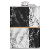 白黒マーブルフラスクパーソナライズされたあなたの手紙 フラスク (裏面)
