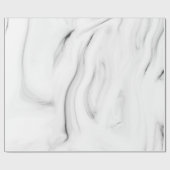 白黒マーブルミニマルエレガントリストギフト ラッピングペーパー (フラット)