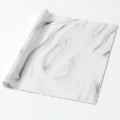 白黒マーブルミニマルエレガントリストギフト ラッピングペーパー (アンロールド)