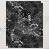 白黒マーブル銀河系スクラップブック紙シート (正面/裏面)