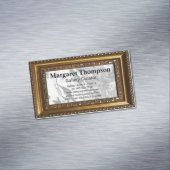 白黒マーブル |金ゴールド装飾枠 マグネット名刺 (インサイチュ)